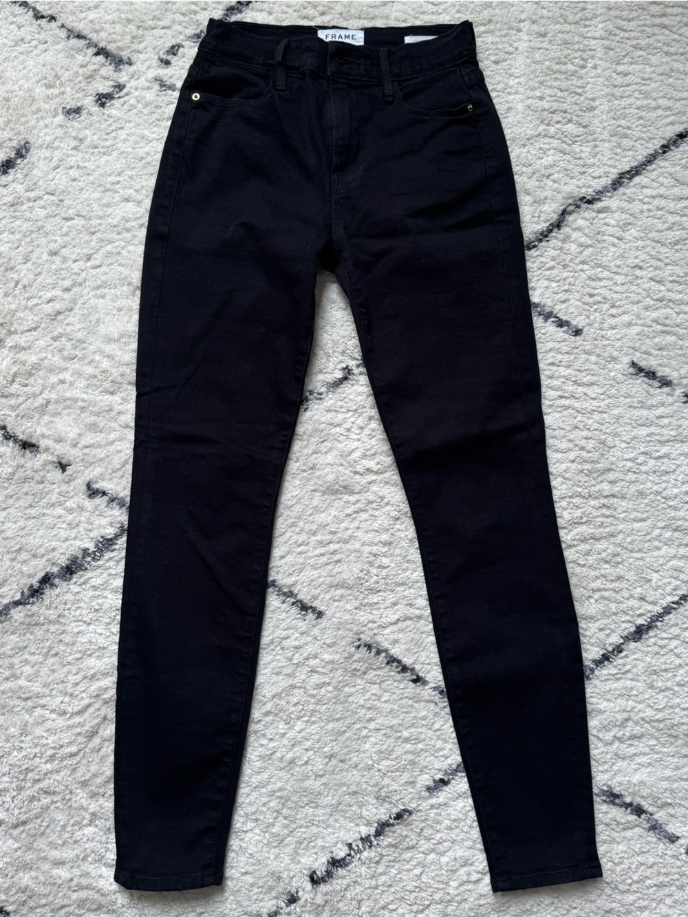 Frame Denim Black Le High Skinny Jeans